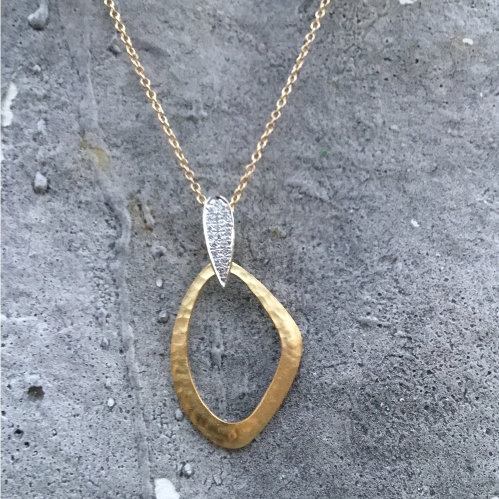 Reiss 14kt yellow gold with diamond accents necklace